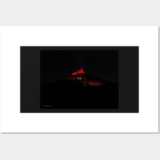 Hohenzollern Castle at night Posters and Art